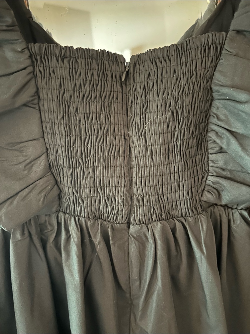 EUC Entro Black Statement Sleeves A-Line Mini Knock Out Dress Size M Pockets - Picture 9 of 12